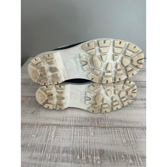 Vintage Timberland Navy Blue Nubuck Leather Chukka Boots White Soles Size 7.5M - Picture 7 of 10